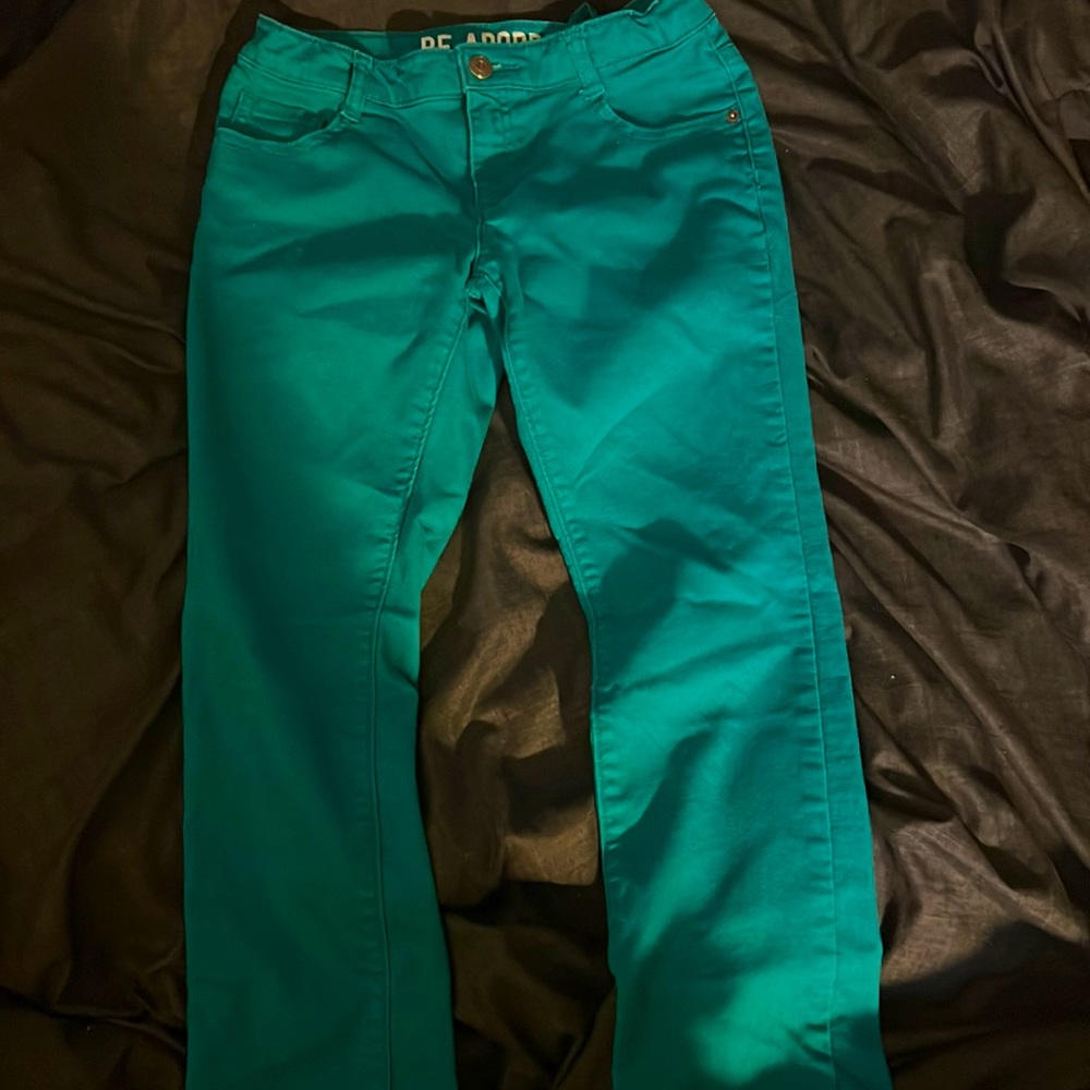 New Condition, Girls, Crazy 8, Teal, Jeggings/Jeans, SZ 12, w/Waist Adjusters